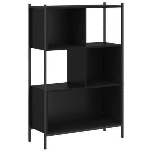 Библиотека черна 72x28x109 см инженерно дърво
