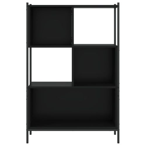 Библиотека черна 72x28x109 см инженерно дърво