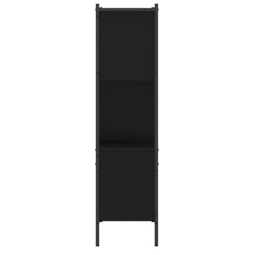 Библиотека черна 72x28x109 см инженерно дърво