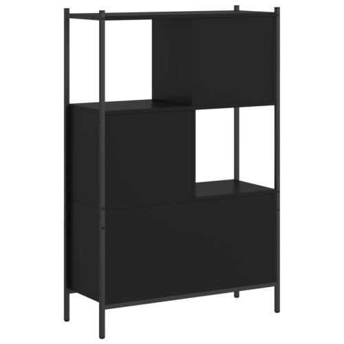 Библиотека черна 72x28x109 см инженерно дърво