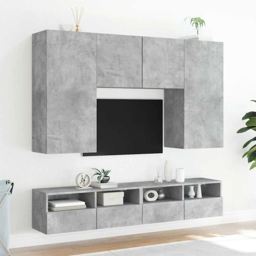 Стенни ТВ шкафове 2 бр бетонно сив 100x30x30 см инженерно дърво