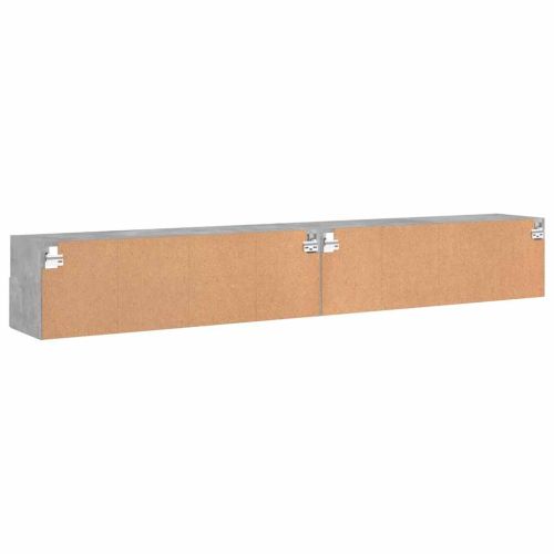 Стенни ТВ шкафове 2 бр бетонно сив 100x30x30 см инженерно дърво