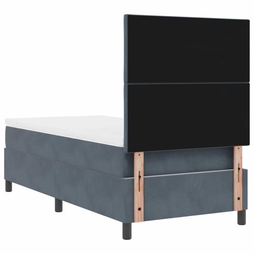 Легло с пружинирана основа Тъмен сив 100 x 200 cm Кадифе