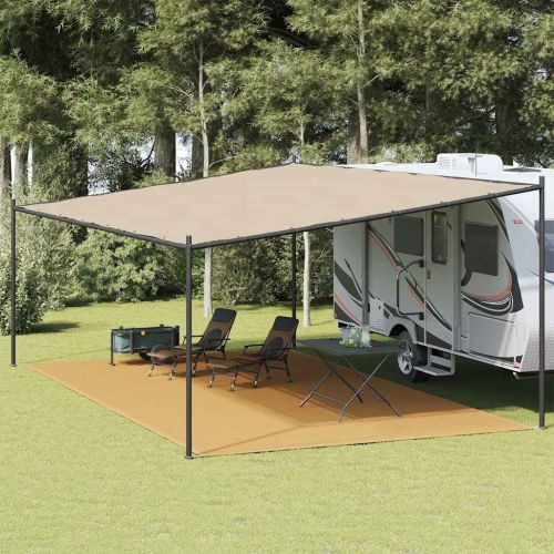 Килим за палатка, пясъчно, 400x700 см, HDPE