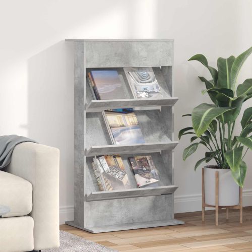 Етажерка за списания Циментено сиво 70 x 41 x 126 см