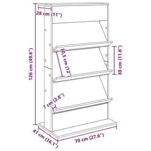 Етажерка за списания Циментено сиво 70 x 41 x 126 см