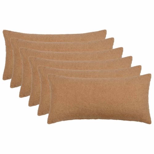Калъфка за възглавница 6 pcs HEERLEN Бежово 40 x 80 cm Букле
