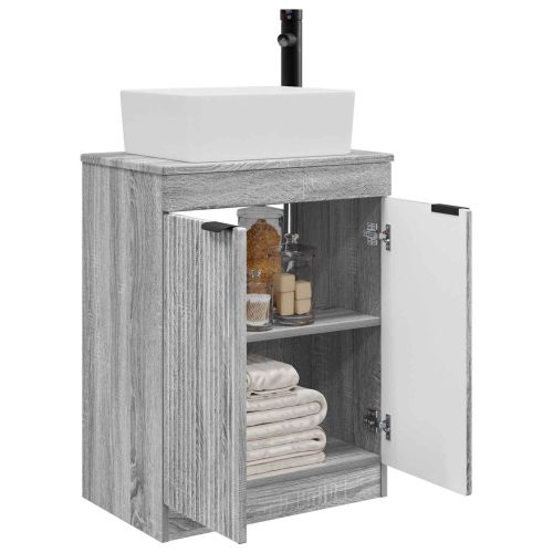 Баня с мивка Сив Сонома 54 х 35 х 83 см Инженерна дървесина