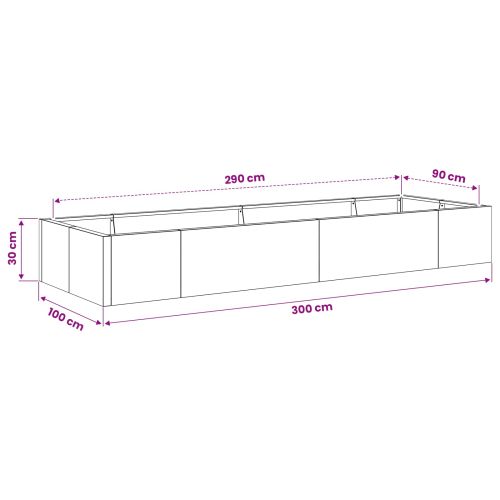 Задържащи стени 8 бр. 300 x 100 x 30 см Поцинкована стомана