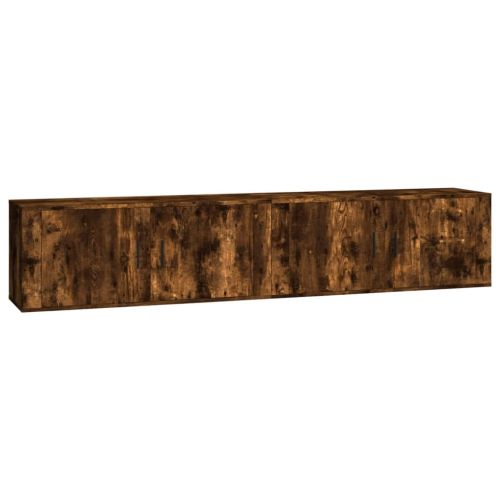 ТВ шкафове със стенен монтаж, 2 бр, опушен дъб, 100x34,5x40 см