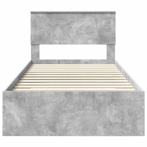 Рамка за легло Бетонно сиво 100 x 200 cm Инженерна дървесина