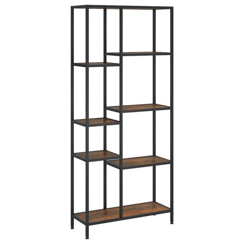 Етажерка за книги 80x30x180 см стомана и инженерно дърво