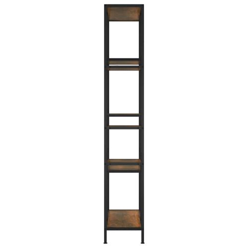Етажерка за книги 80x30x180 см стомана и инженерно дърво