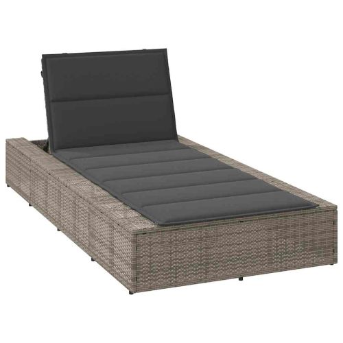 Шезлонг с плаваща възглавница Grey Poly Rattan