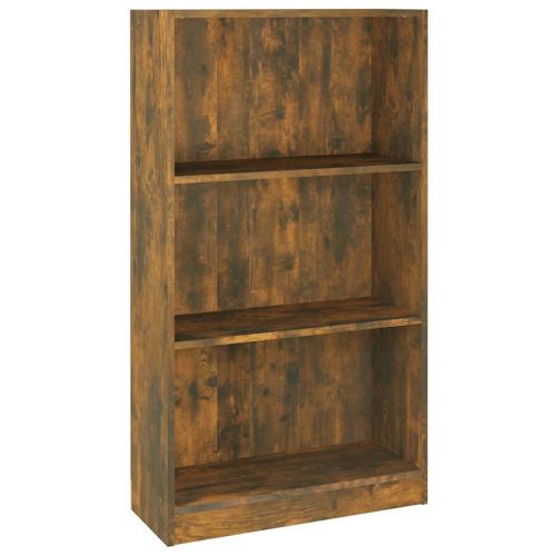 Библиотека, опушен дъб, 60x24x109 см, инженерно дърво