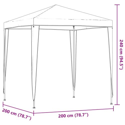 Парти шатър 200 x 200 x 240 см Светлосиво Полиетилен и стомана