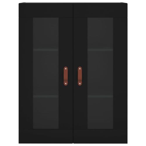 Стенен шкаф черен 69,5x34x90 см