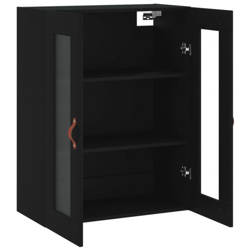 Стенен шкаф черен 69,5x34x90 см