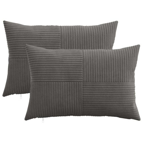 Калъфка за възглавница 2 pcs ALMELO Тъмносиво 50 x 80 cm