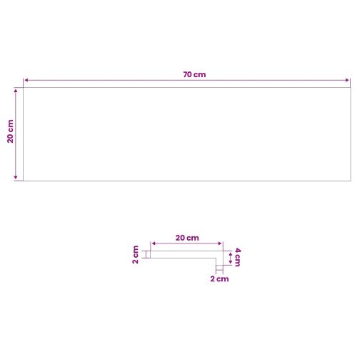 Парапети за прозорци 2 бр. Лак 70 x 20 x 2 cm Солидно бук