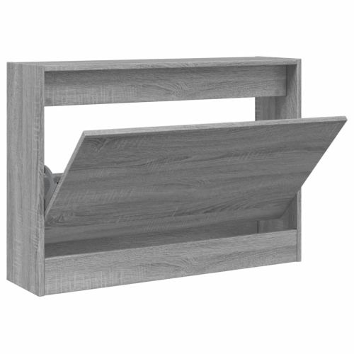 Шкаф за обувки, сив сонома, 80x21x57 см, инженерно дърво