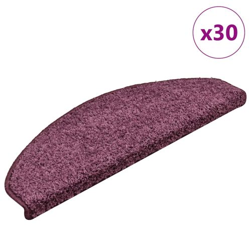 Изтривалки за стълби, 30 бр., 65x21x4 см, тъмнолилави, полукръгли, големи