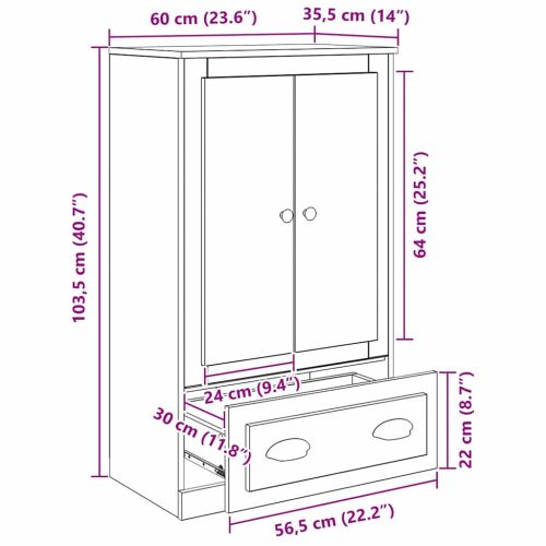Висок шкаф Старо дърво 60 x 35,5 x 103,5 см Инженерна дървесина
