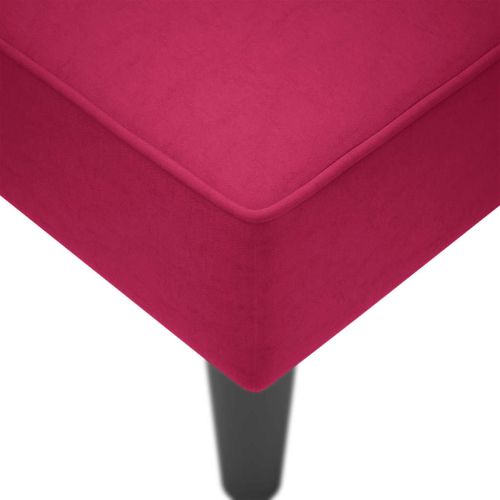 Кушетка с десен подлакътник, виненочервен, кадифе