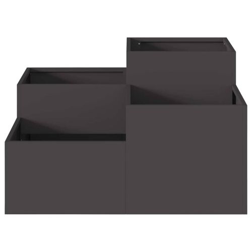 Градинска саксия Черно 100 x 100 x 48 см Стомана