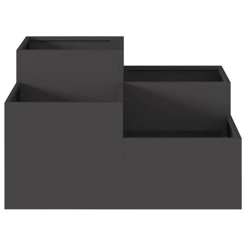 Градинска саксия Черно 100 x 100 x 48 см Стомана