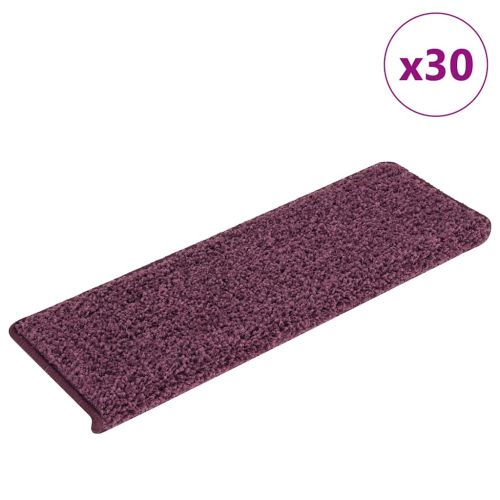 Изтривалки за стълби, 30 бр., 65x21x4 см, тъмнолилави, правоъгълни, кант