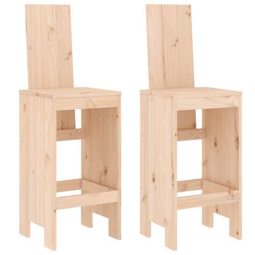 Бар табуретки, 2 бр, 40x42x120 см, борово дърво масив