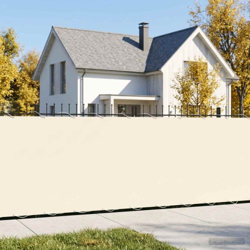 Прозорец за балкон 150 x 700 cm Тъкан с PU покритие Кремаво