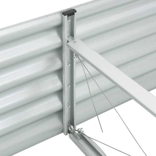 Градинска висока леха 320x80x44 см поцинкована стомана сребро