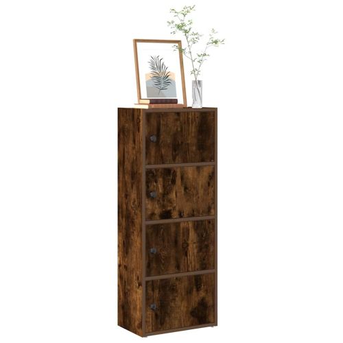 Библиотека, опушен дъб, 40x24x102 см, инженерно дърво