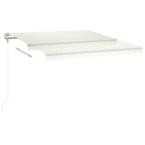 Автоматичен сенник LED сензор за вятър 450x350 см кремав