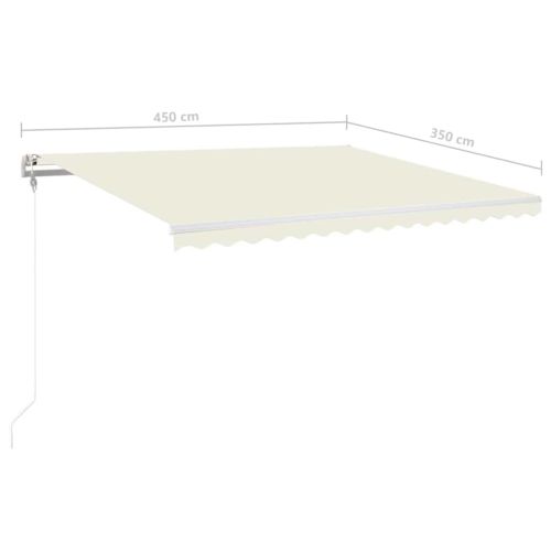 Автоматичен сенник LED сензор за вятър 450x350 см кремав
