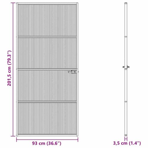 Врата за дом 93 x 201,5 x 3,5 см Алуминий и закалено стъкло