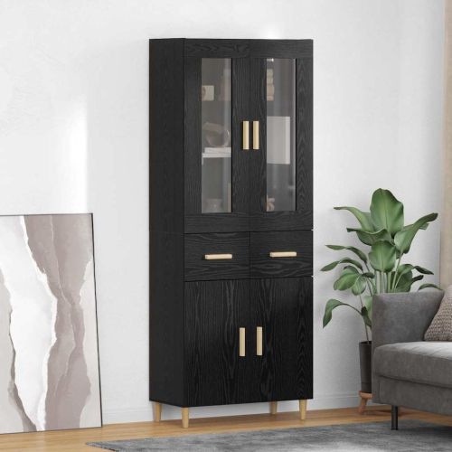 Висок шкаф Черния дъб 69,5 x 34 x 180 см Инженерна дървесина