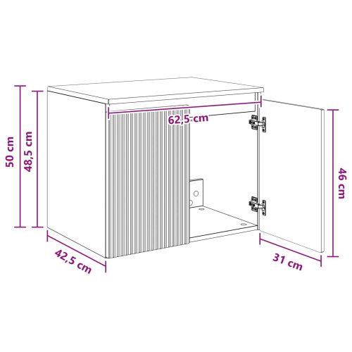 Стенно Баня Кабинет Черно 62,5 x 44,5 x 50 см