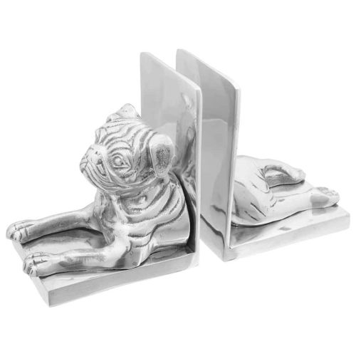 Подпори за книги 2 бр. Сребрист 12 x 15 x 18 см Алуминий