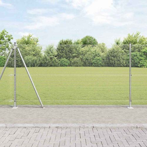 Заварена мрежа от тел с бетонен основание 50 x 1,2 m Сребристо