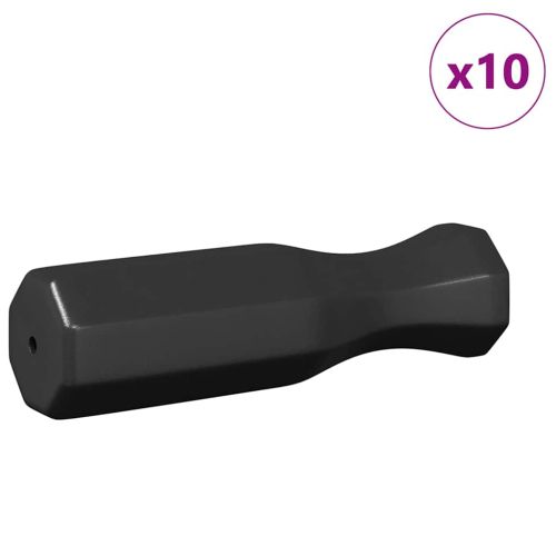 Дръжки за футболна маса 10 бр. Черен 3,1 x 3,1 x 17,8 см ПП