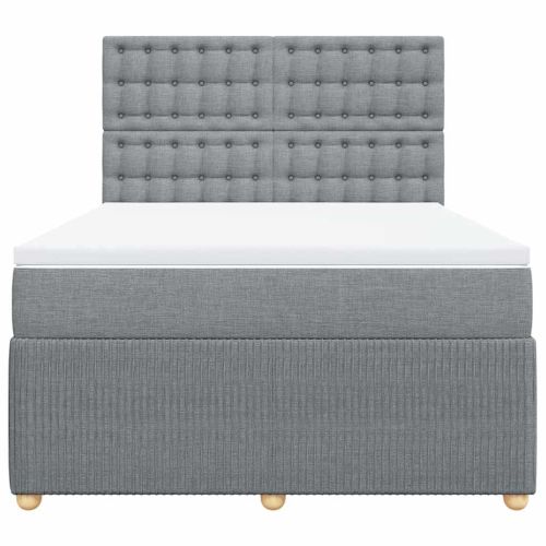 Боксспринг легло с матрак, светлосиво, 140x200 см, плат