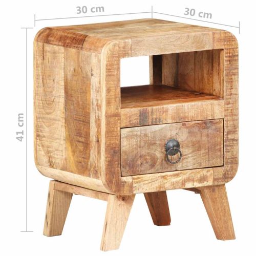 Нощно шкафче 30x30x41 см грубо мангово дърво
