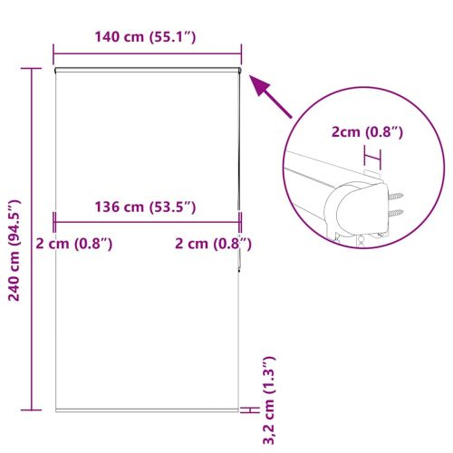 Ролетна щора за душ с касета 140x240 см Ширина на плата 136 см