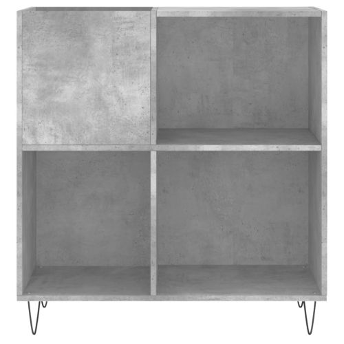 Шкаф за грамофонни плочи сив 84,5x38x89 см инженерно дърво