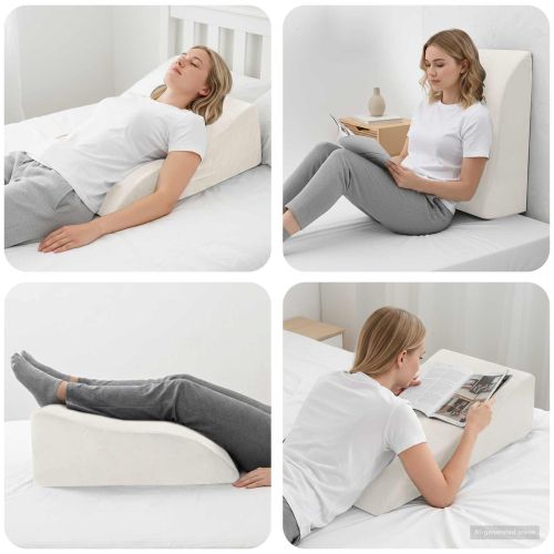 Възглавничка за крака 68 x 40 x 21,5 см PU пяна Бяло