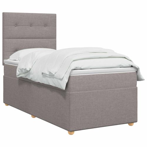 Континентално легло с матрак Таупе 90 x 190 cm Текстил