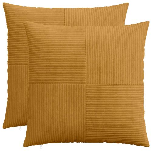 Калъфка за възглавница 2 pcs ALMELO Жълто 70 x 70 cm кордурой